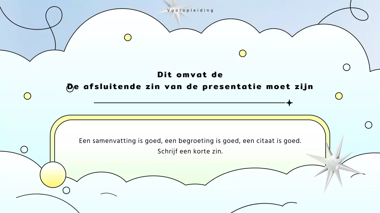 Kitscherige lichtblauwe en gele achtergrond voorstelpresentatie