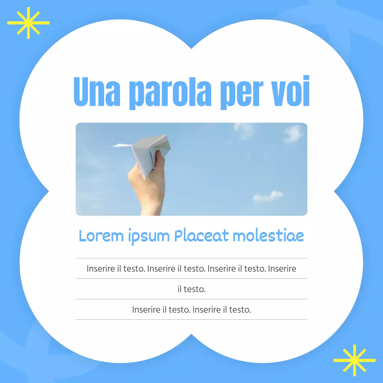 Una guida di consulenza kitsch in azzurro e giallo