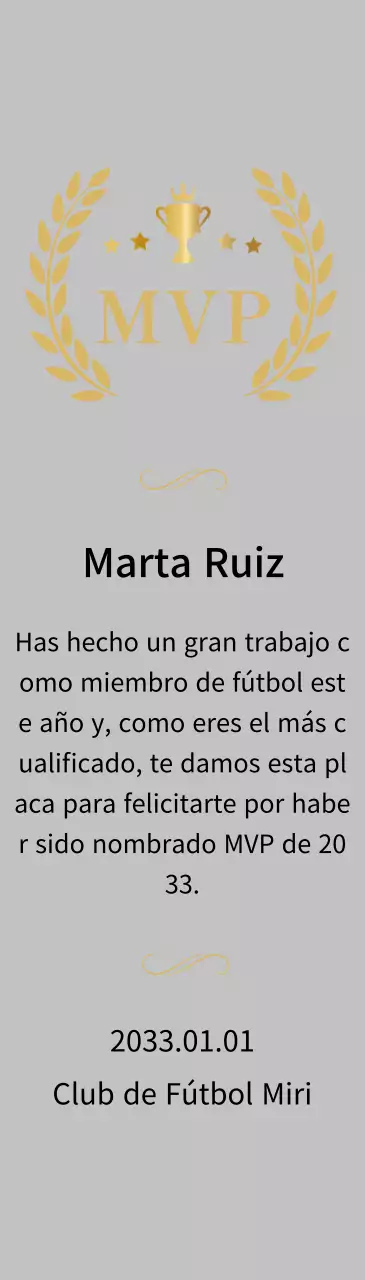 Lujosas placas de campeón con laureles y trofeos dorados