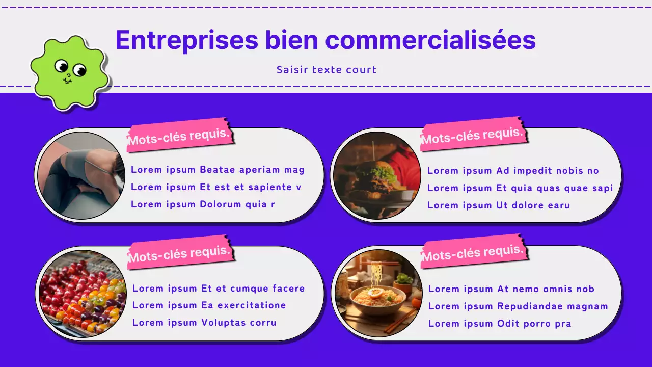 Matériel de formation pour les séminaires de marketing en néon et kitsch