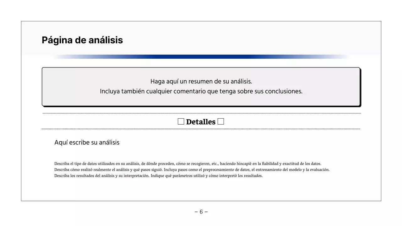 Informe sencillo imprimible en negro y azul marino