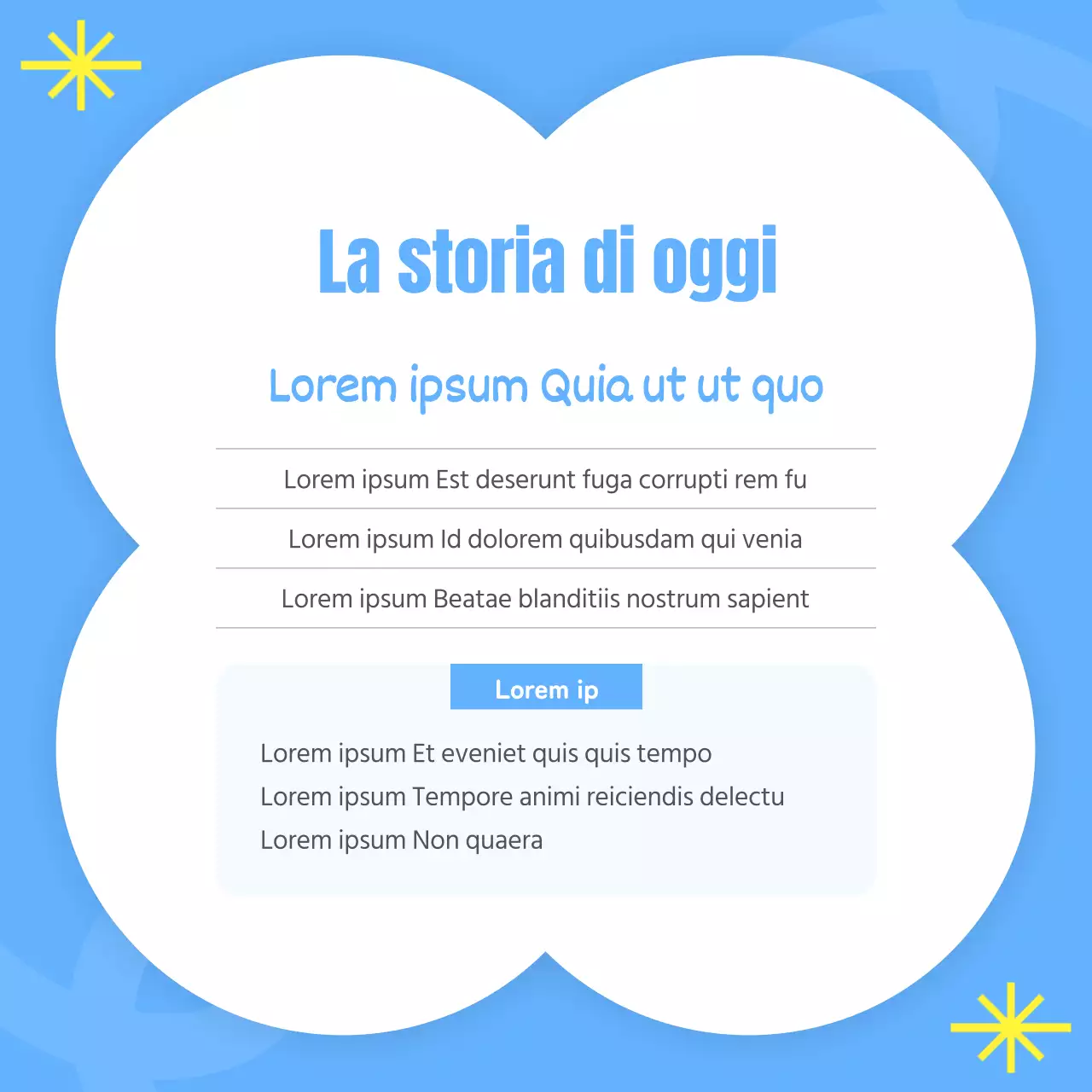 Una guida di consulenza kitsch in azzurro e giallo