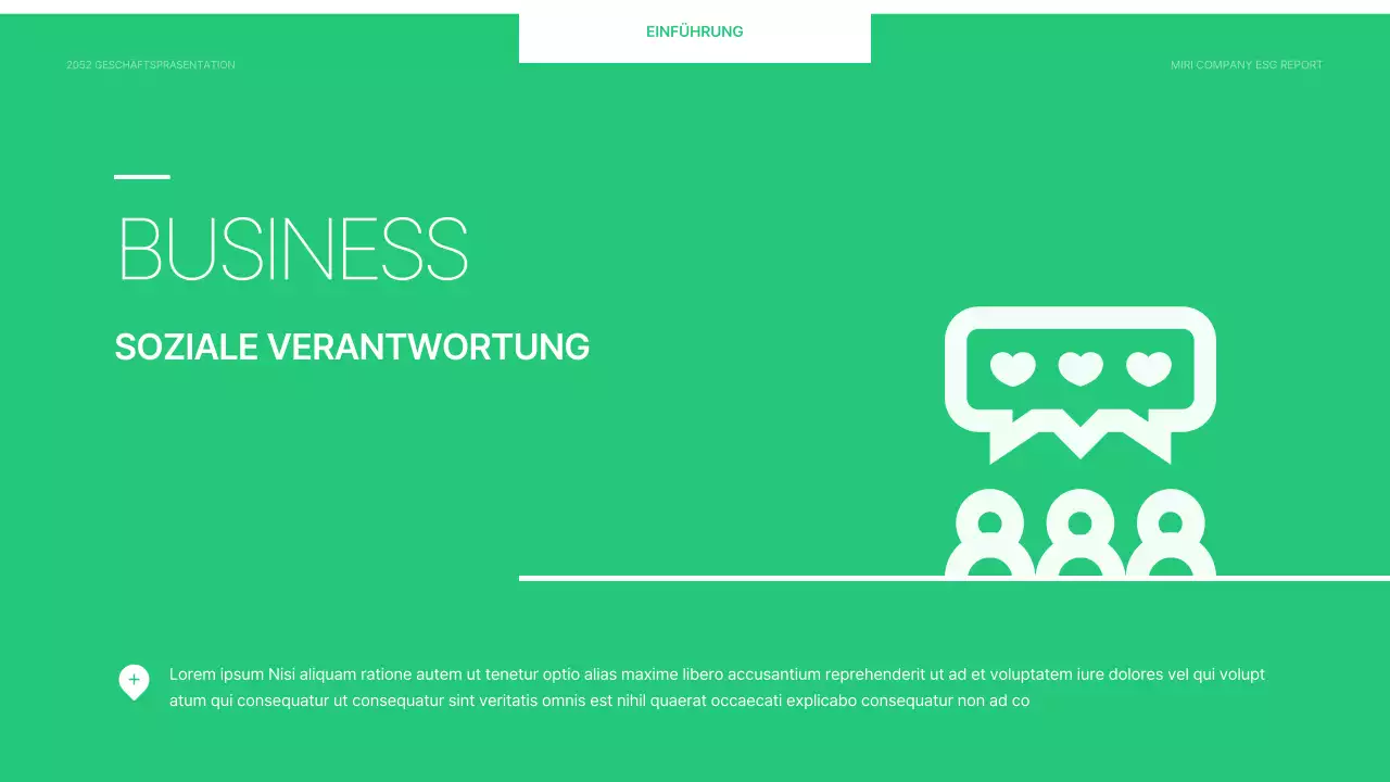 Ein einfacher ESG-Bericht für Unternehmen in Chartreuse und Weiß