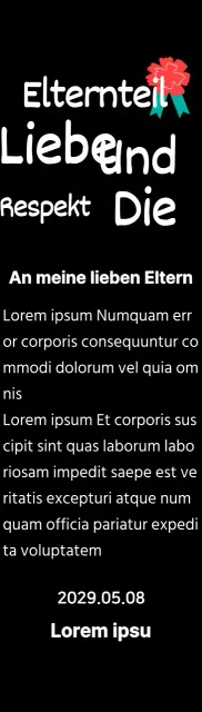 Kalligraphie zum Muttertag mit roter Nelke Illustration