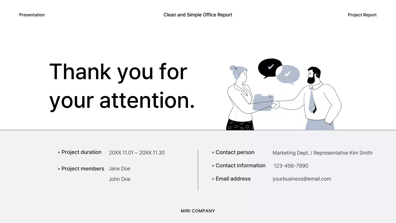 Simple business reports in gray and black