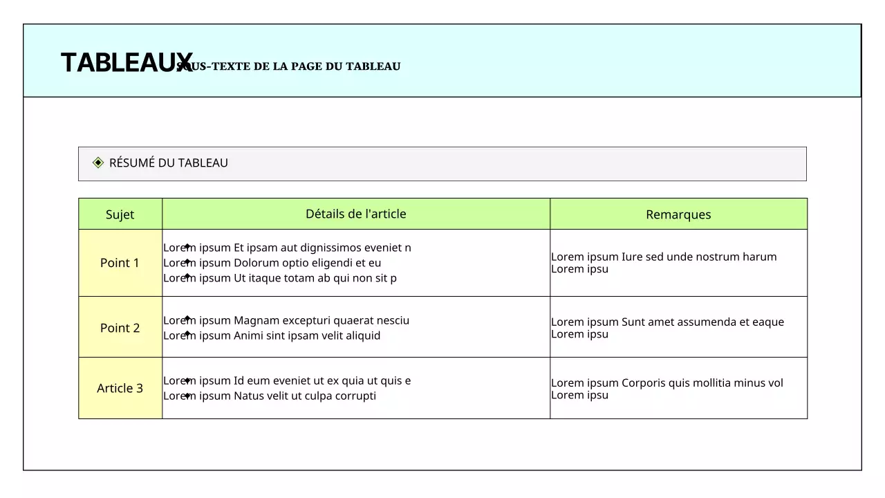 Un rapport imprimable simple en bleu clair et chartreuse