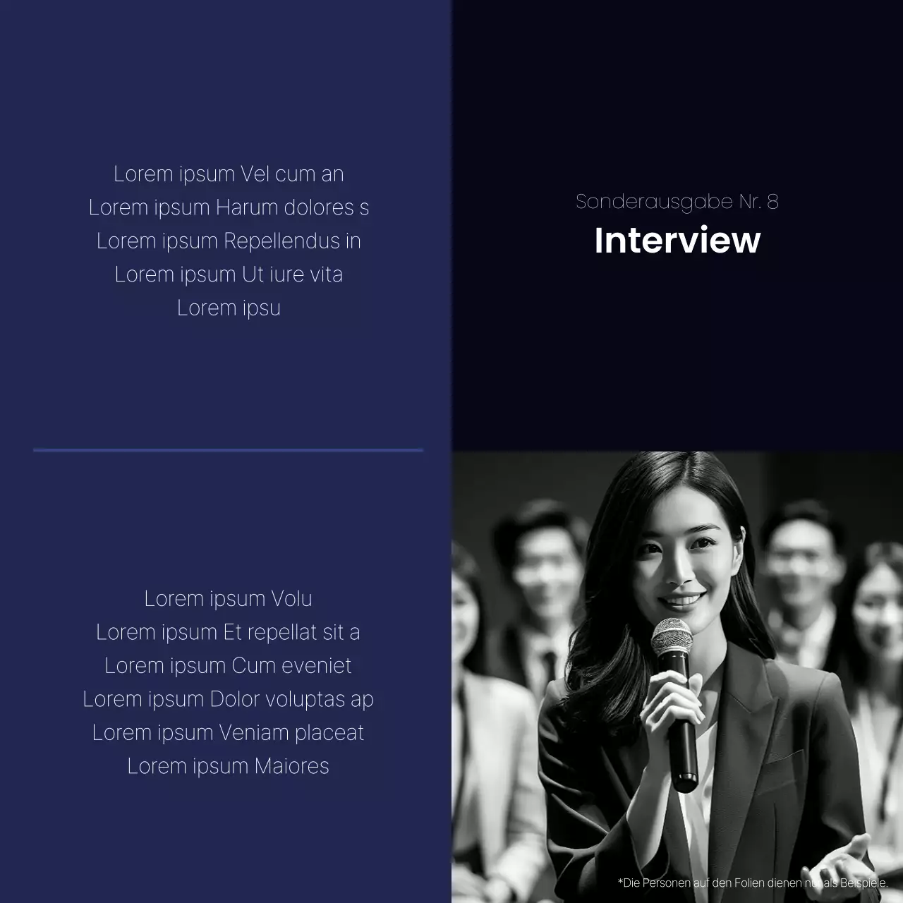 Eine schlichte, marineblaue Stelle für ein Vorstellungsgespräch