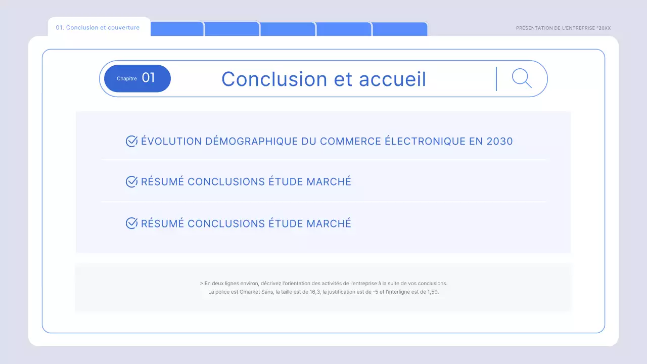 Un rapport d'étude de marché minimaliste en bleu clair