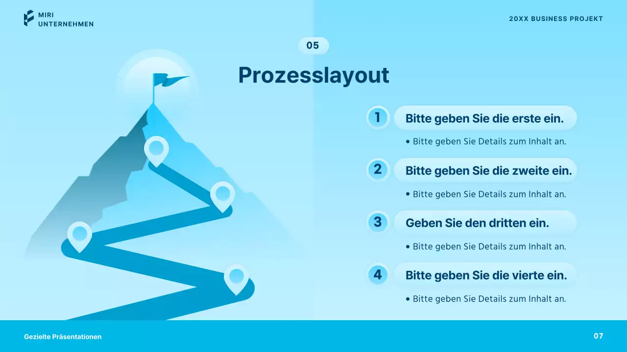 Einfache Geschäftspräsentationen in Blau