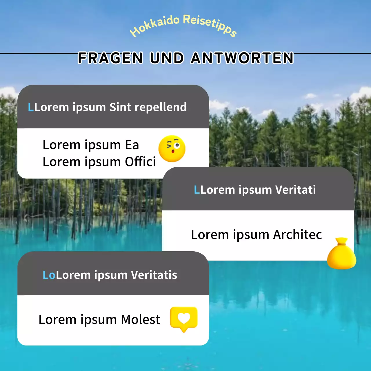 Reisetipps für Übersee in Gelb und Hellblau