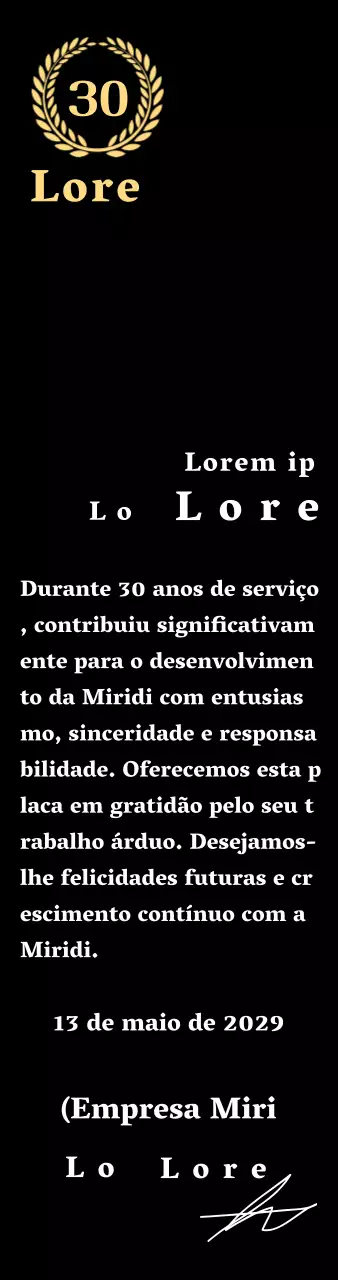 Placa de serviço longo empresarial com conceito de símbolo de louro