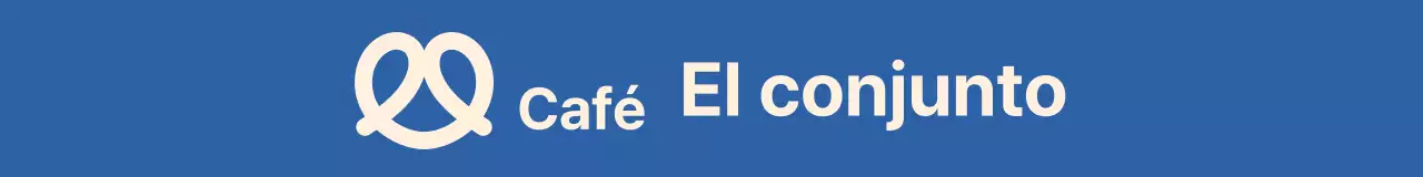 Mercancía de cafetería panadería con una suave combinación de colores azul y beige