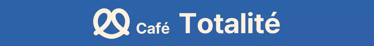 Marchandises de boulangerie-café avec une palette de couleurs bleues et beiges.