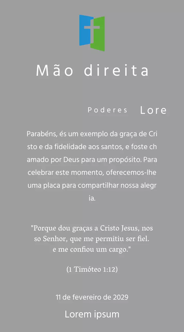 Conceito de placa com logótipo de igreja