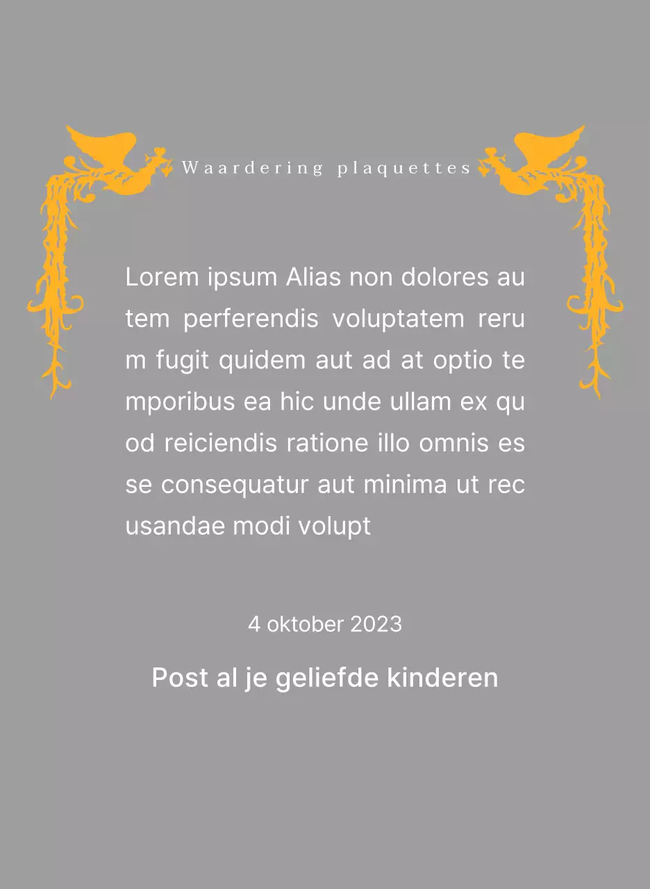 Bedankbord met moederdagthema en feniksillustratie