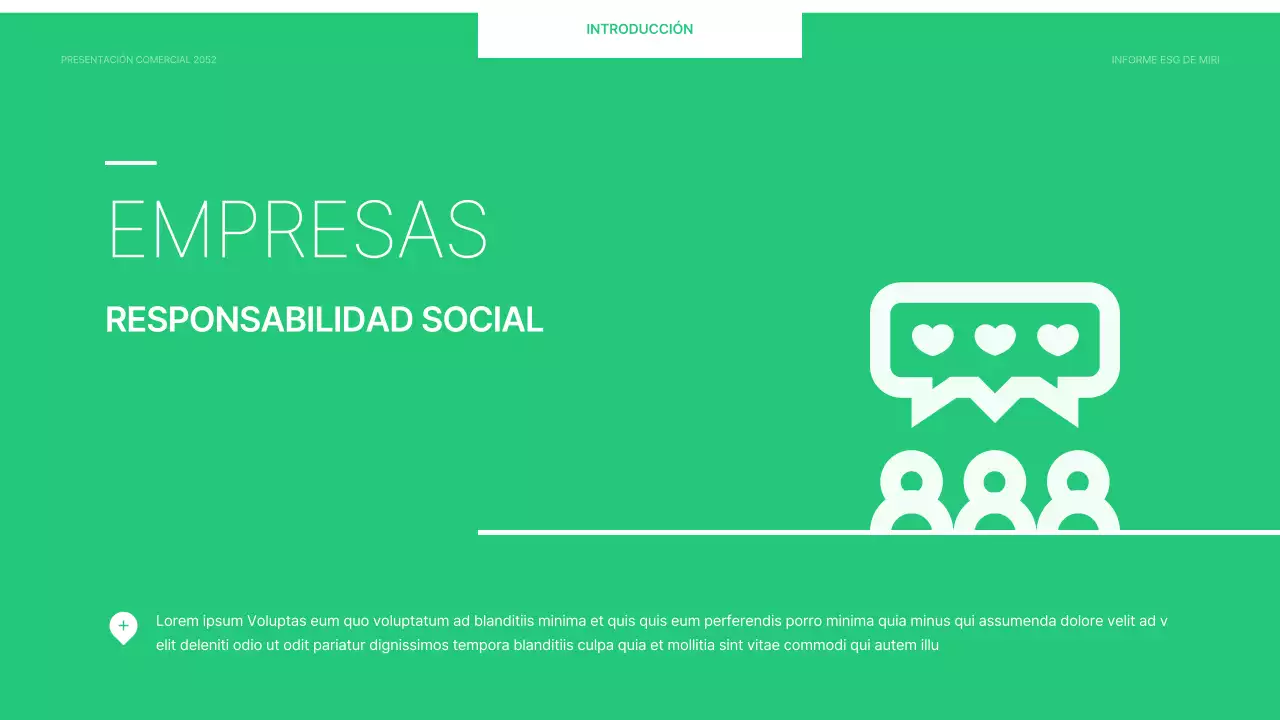 Un sencillo informe corporativo ESG en chartreuse y blanco