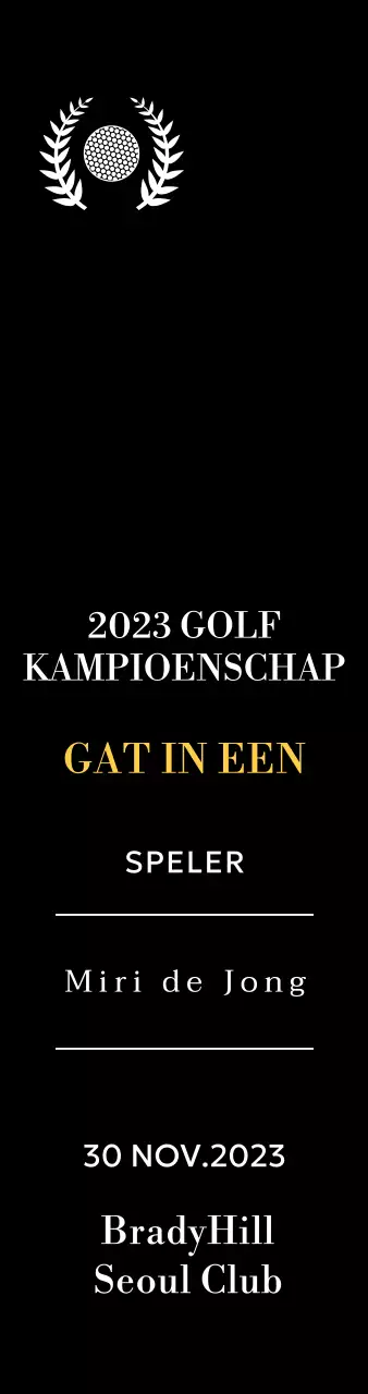 Golf hole-in-one winnaar plaquette met golfbal en lauwerkrans illustratie