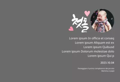 Targa a tema baby shower con calligrafia del primo compleanno e foto del bambino