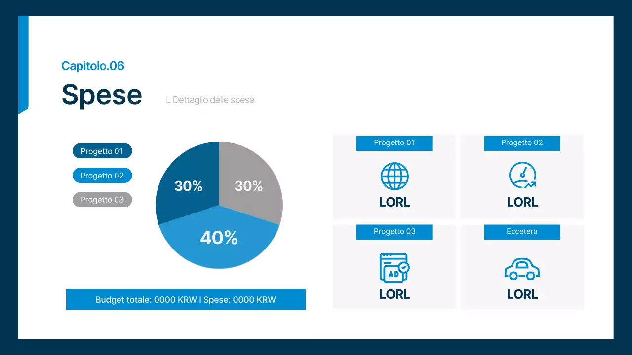 Piano aziendale semplice per impiegati in blu e blu