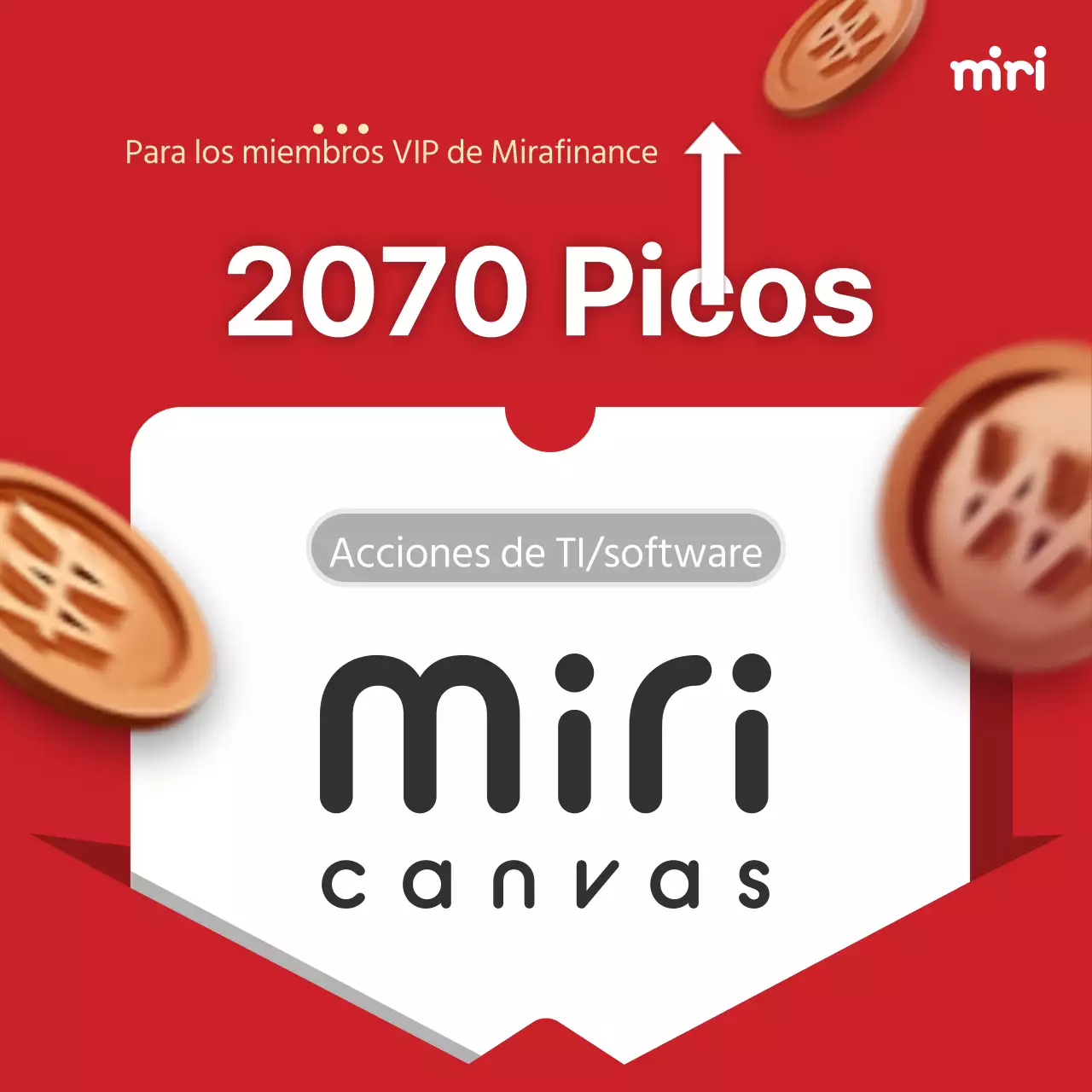 Anuncio simple de recomendación de acciones en rojo