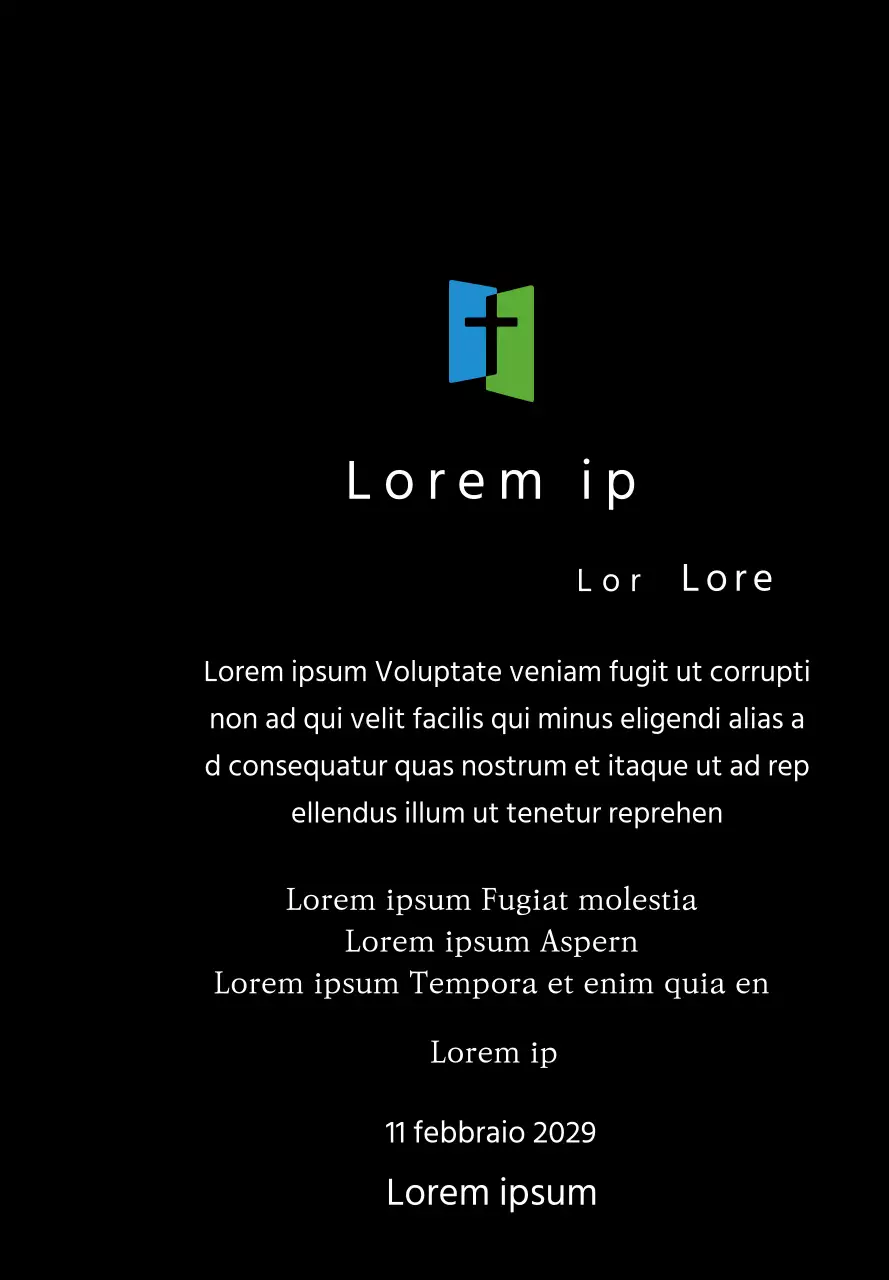 Concetto di targa con logo della chiesa