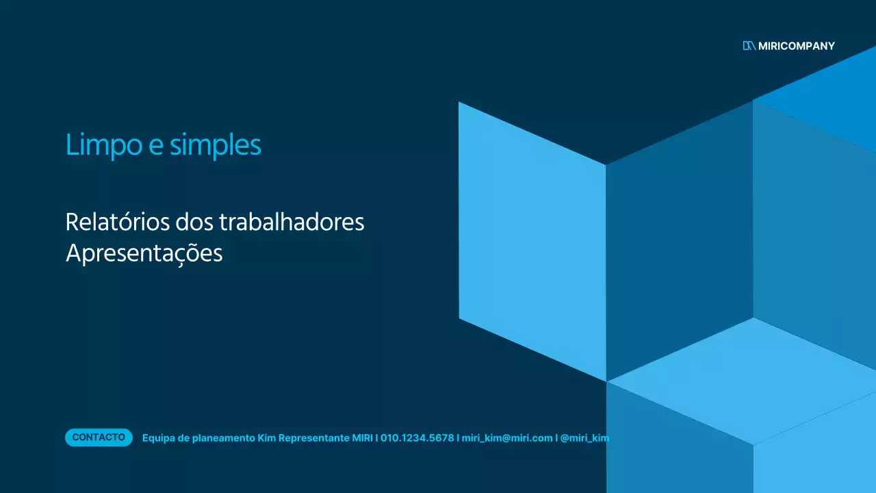 Plano de negócios simples para trabalhadores de escritório em azul-marinho e azul