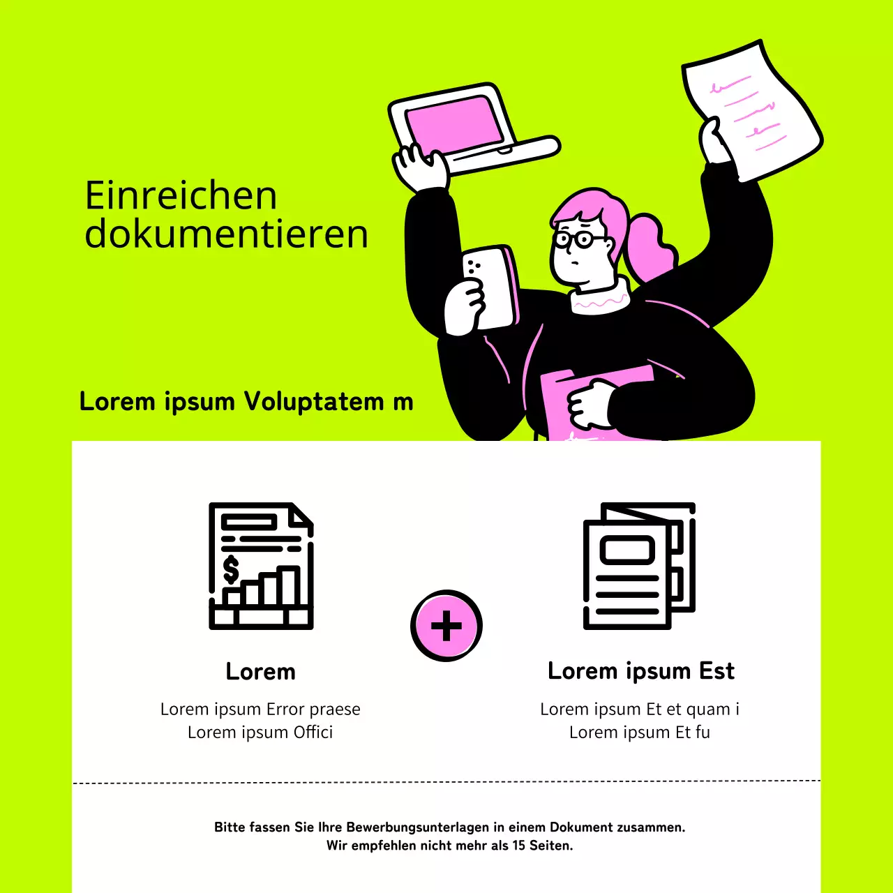 Werbung für einen unternehmensinternen Wettbewerb mit einem Pop-Art-Look in Pink und Neon