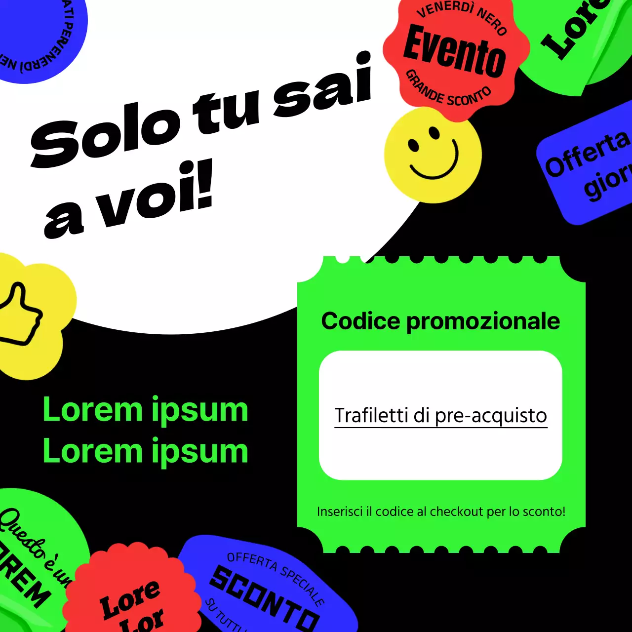 Annunci di tendenza del Black Friday su sfondo nero