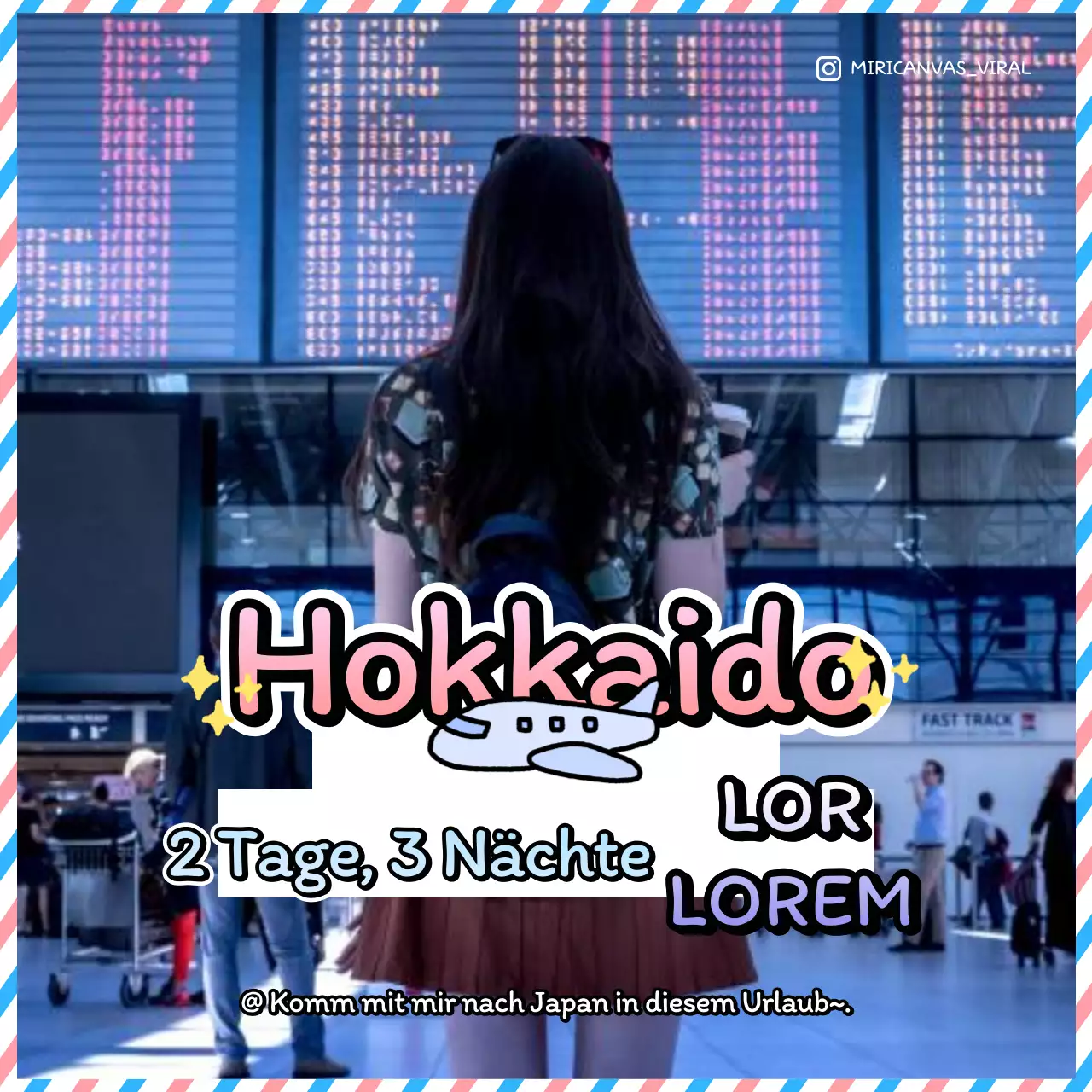 Ein rosa und hellblauer Reiseführer für Japan