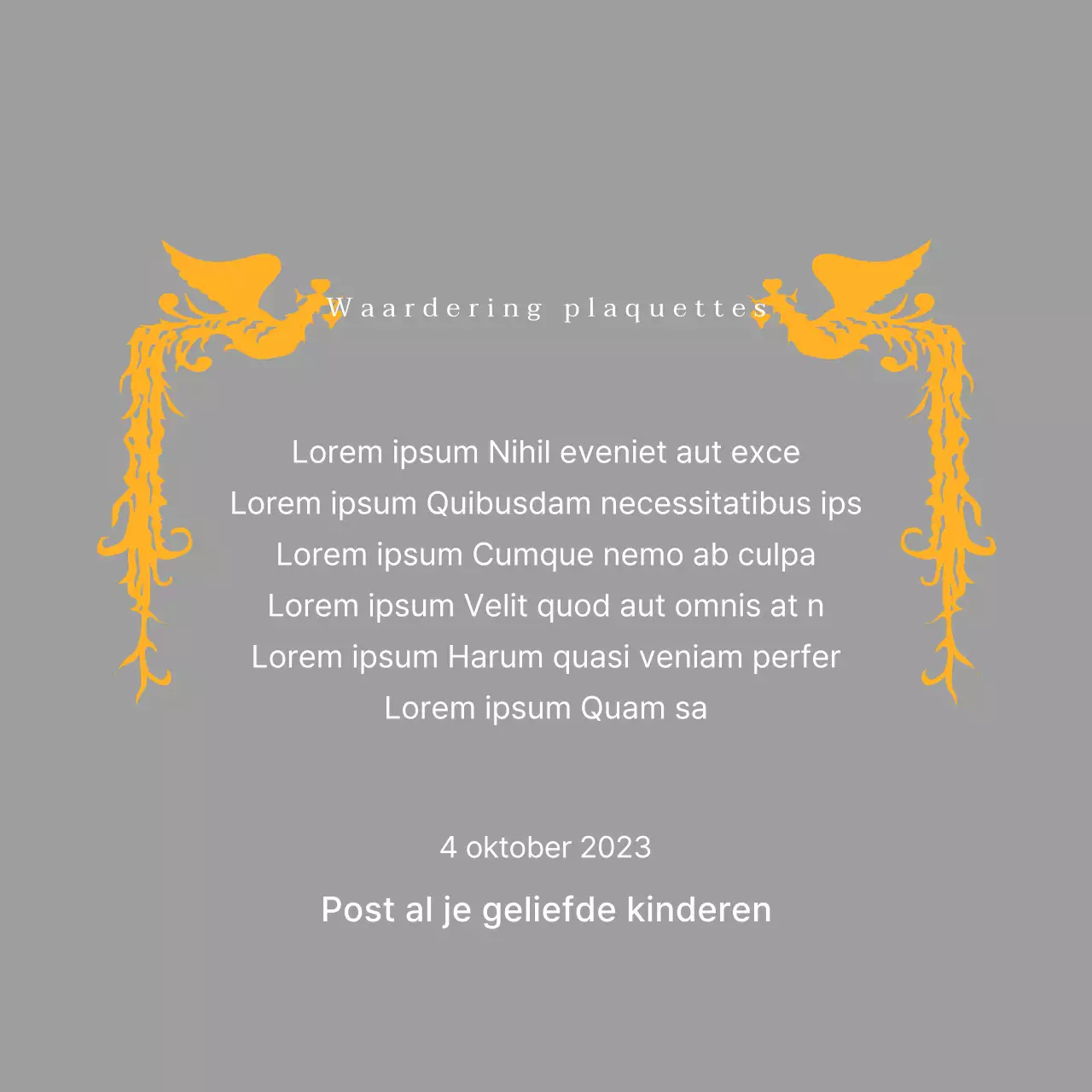 Bedankbord met moederdagthema en feniksillustratie