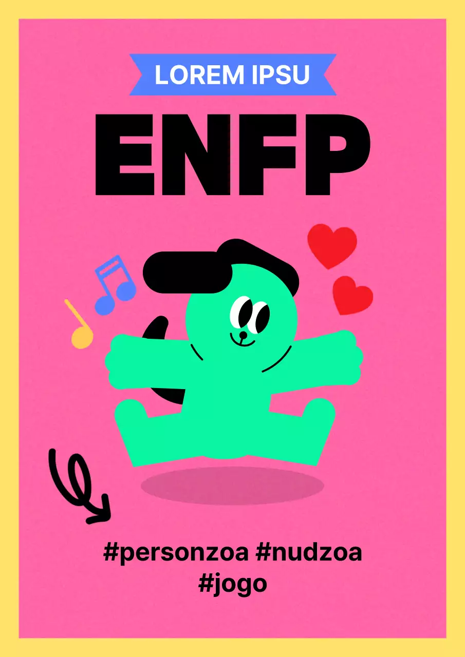 Mensagens simples de tipo de personalidade em cor-de-rosa