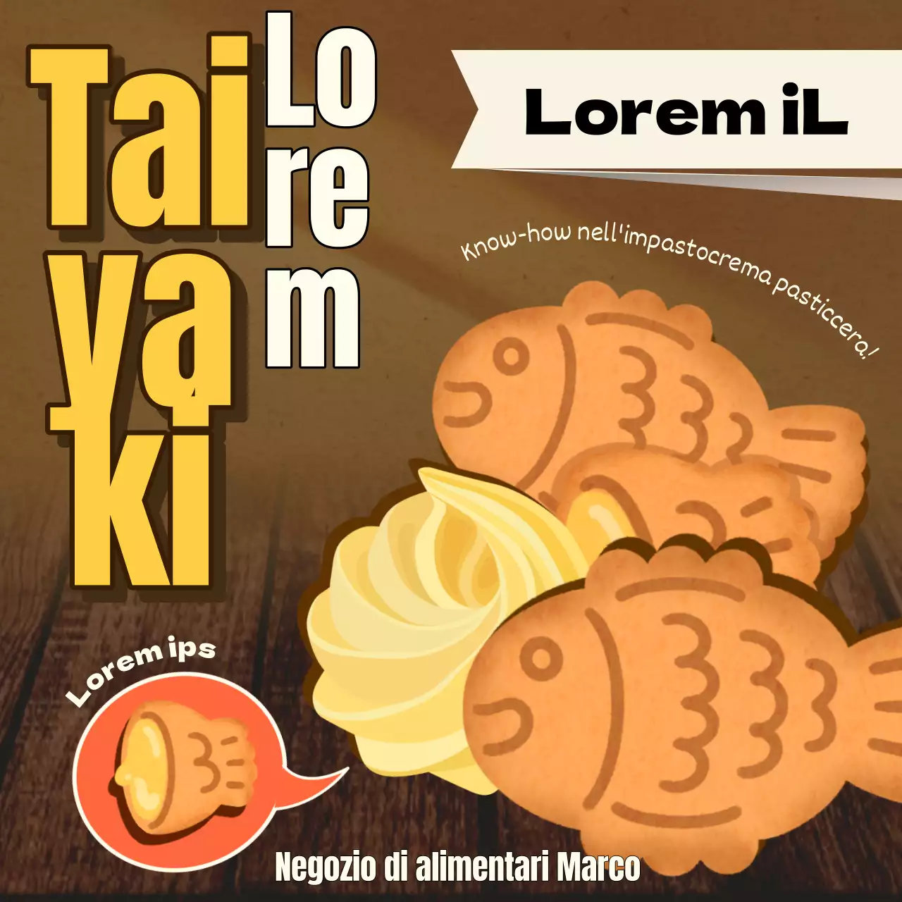 Promuovere il giallo, simpatico snack invernale taiyaki