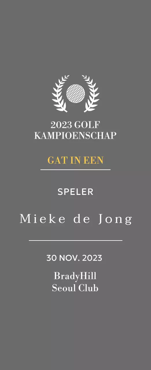 Golf hole-in-one winnaar plaquette met golfbal en lauwerkrans illustratie