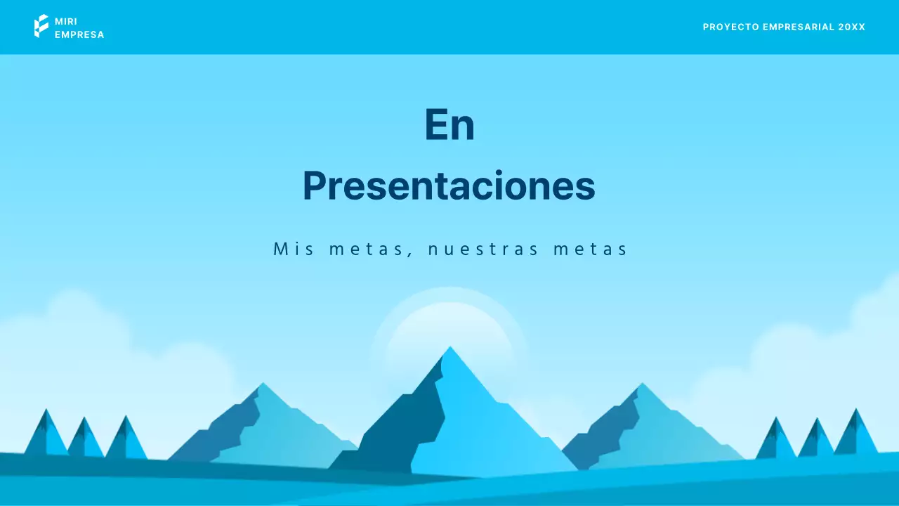 Presentaciones comerciales sencillas en azul