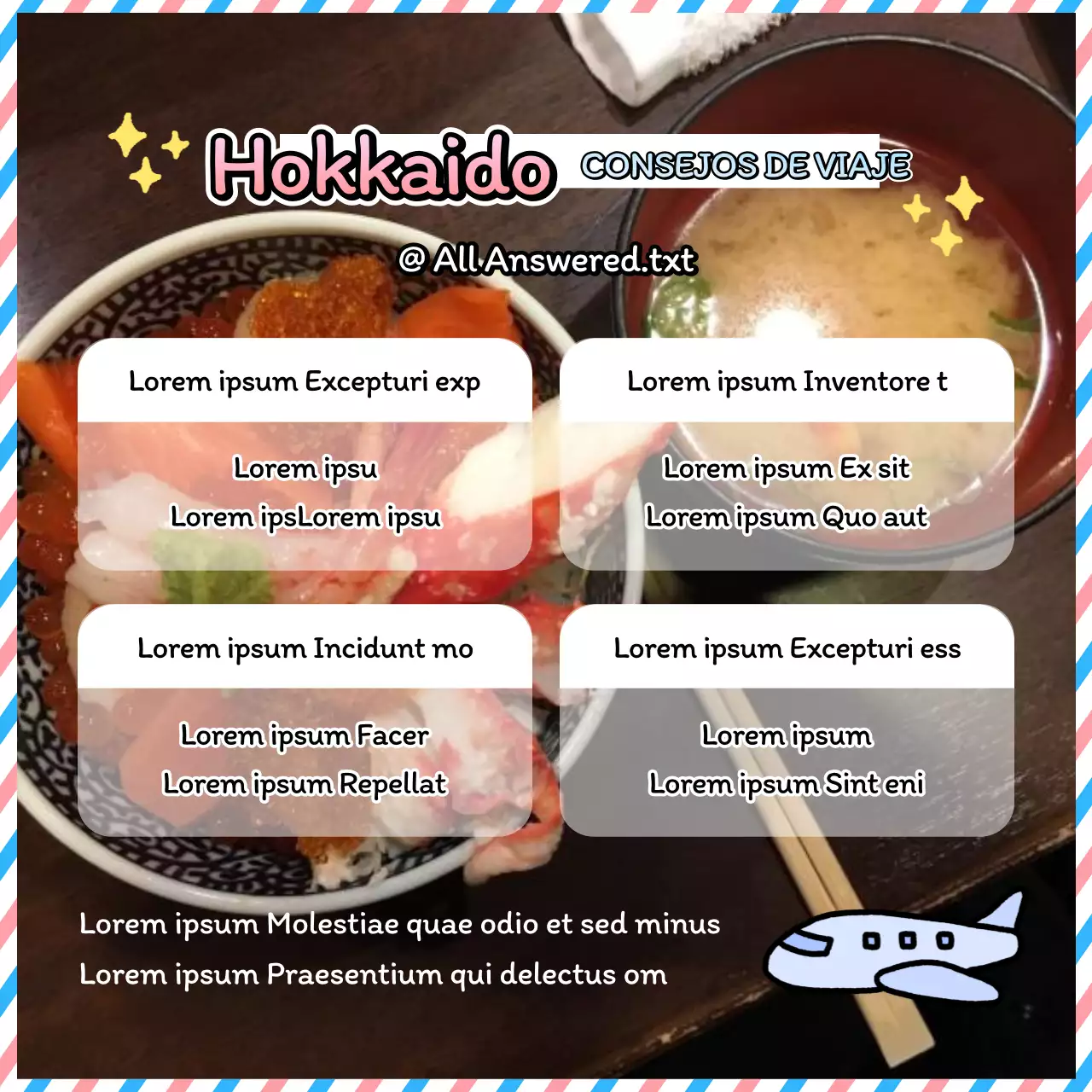 Guía de viaje de Japón en rosa y azul claro