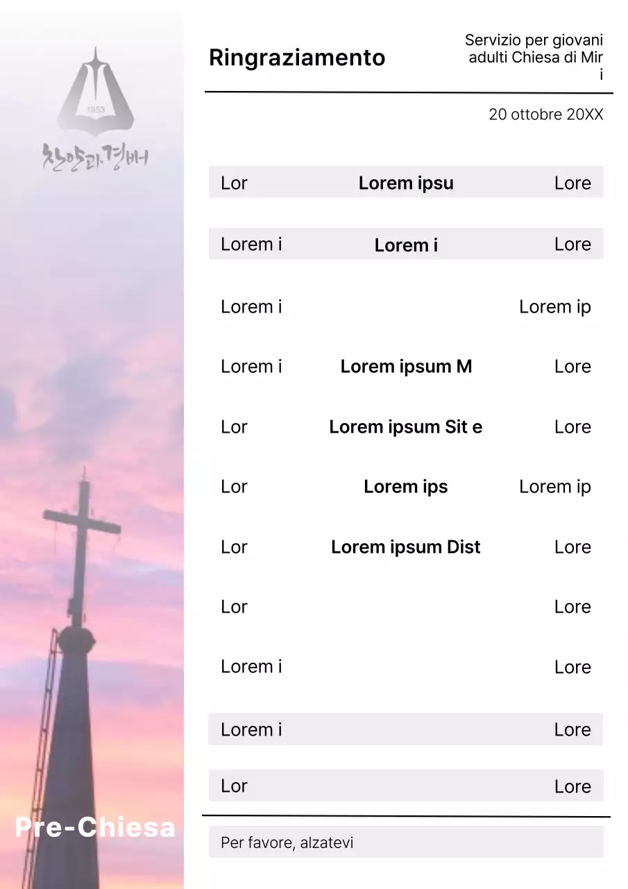 Guida semplice al bollettino della chiesa in rosa