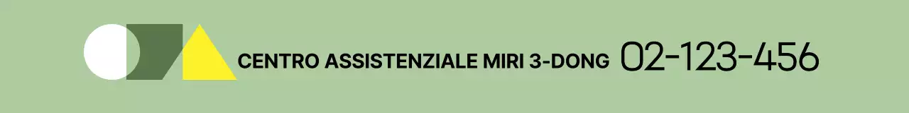 Informazioni semplici sul centro servizi con un logo sagomato