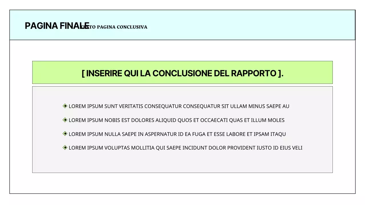 Un semplice report stampabile in azzurro e chartreuse