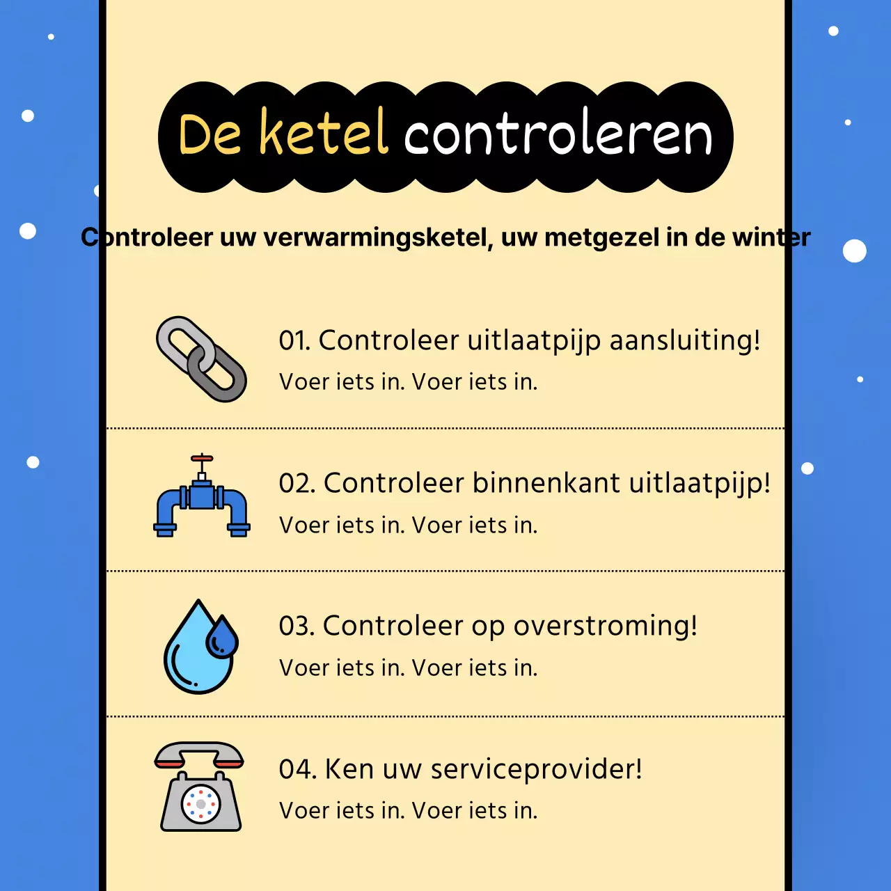 Een trendy wintergids met een blauwe achtergrond