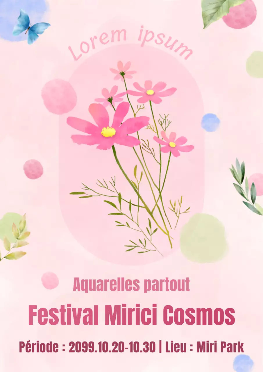 Promouvoir un simple festival automnal de cosmos en rose et chartreuse