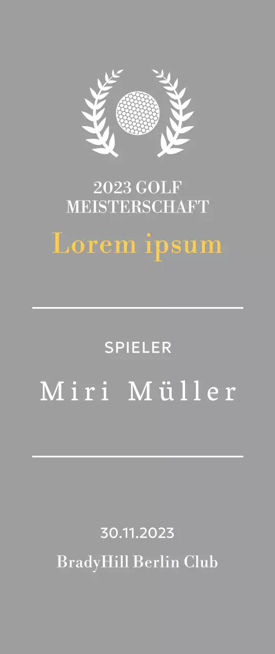 Golf Hole-in-One-Spieler-Siegerplakette mit Golfball und Lorbeerkranz Illustration