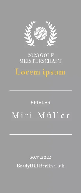 Golf Hole-in-One-Spieler-Siegerplakette mit Golfball und Lorbeerkranz Illustration