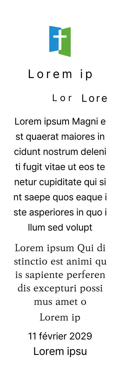 Plaque avec logo de l'église