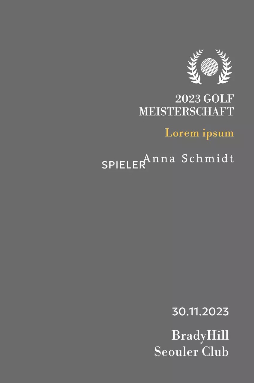 Golf Hole-in-One-Spieler-Siegerplakette mit Golfball und Lorbeerkranz Illustration