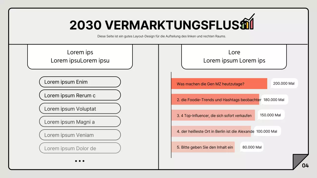 Ein einfacher Marketingbericht in Grau und Weiß