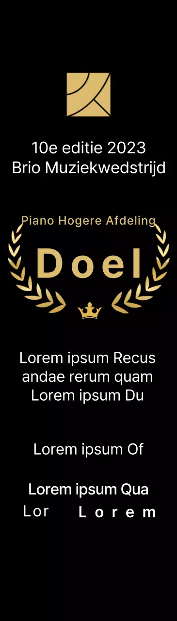 Wedstrijd concept winnaar plaquette met lauwer lijnen en kroon illustratie