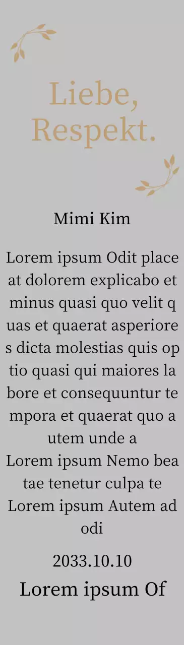 Edle Danksagungstafel mit Gold und Blättern