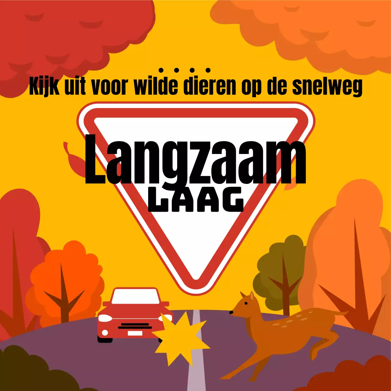 Een gids voor de natuurlijke veiligheid van wilde dieren in oranje en geel