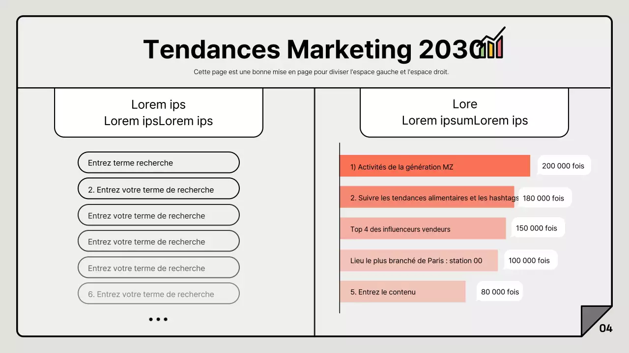 Un rapport marketing simple en gris et blanc