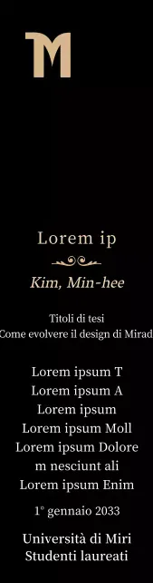 Lussuosa targa di laurea con logo della scuola e finiture in oro